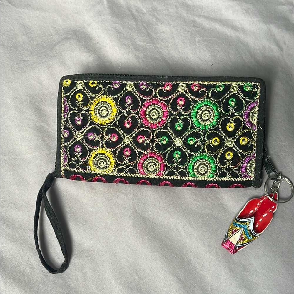 Handmade Embroidered Multicolor Women's Clutch